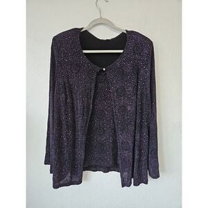 Vtg 90s Womens ONYX Nite Plus Sz 1X Cami & Cardigan Fairygrunge Whimsigoth Party